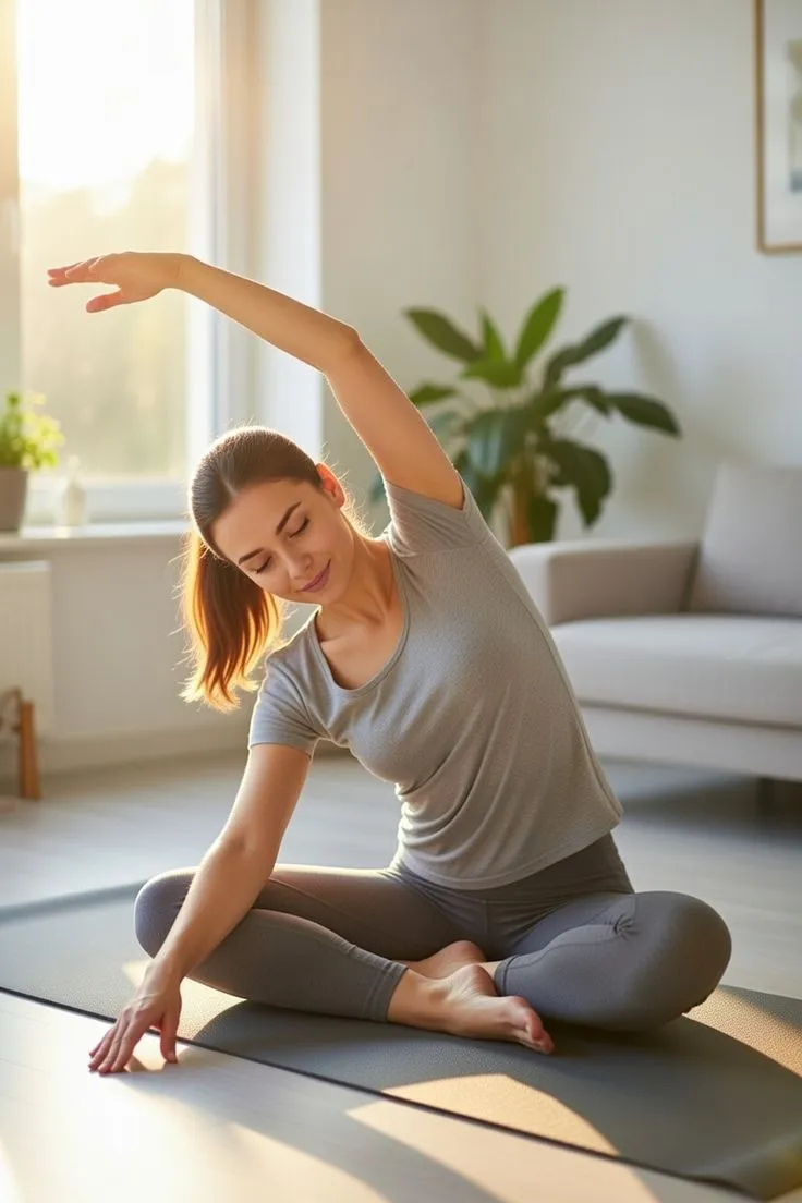 Gentle morning stretch sequence at home